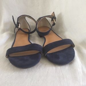 Hadley suede ankle strap blue sandals